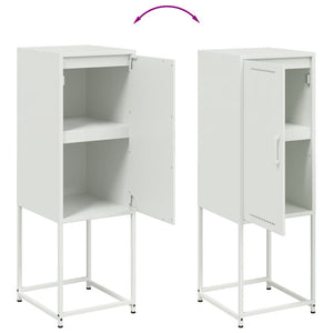 Weißes Highboard aus Stahl, 36x39x107 cm