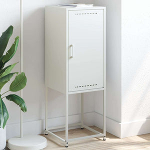Weißes Highboard aus Stahl, 36x39x107 cm