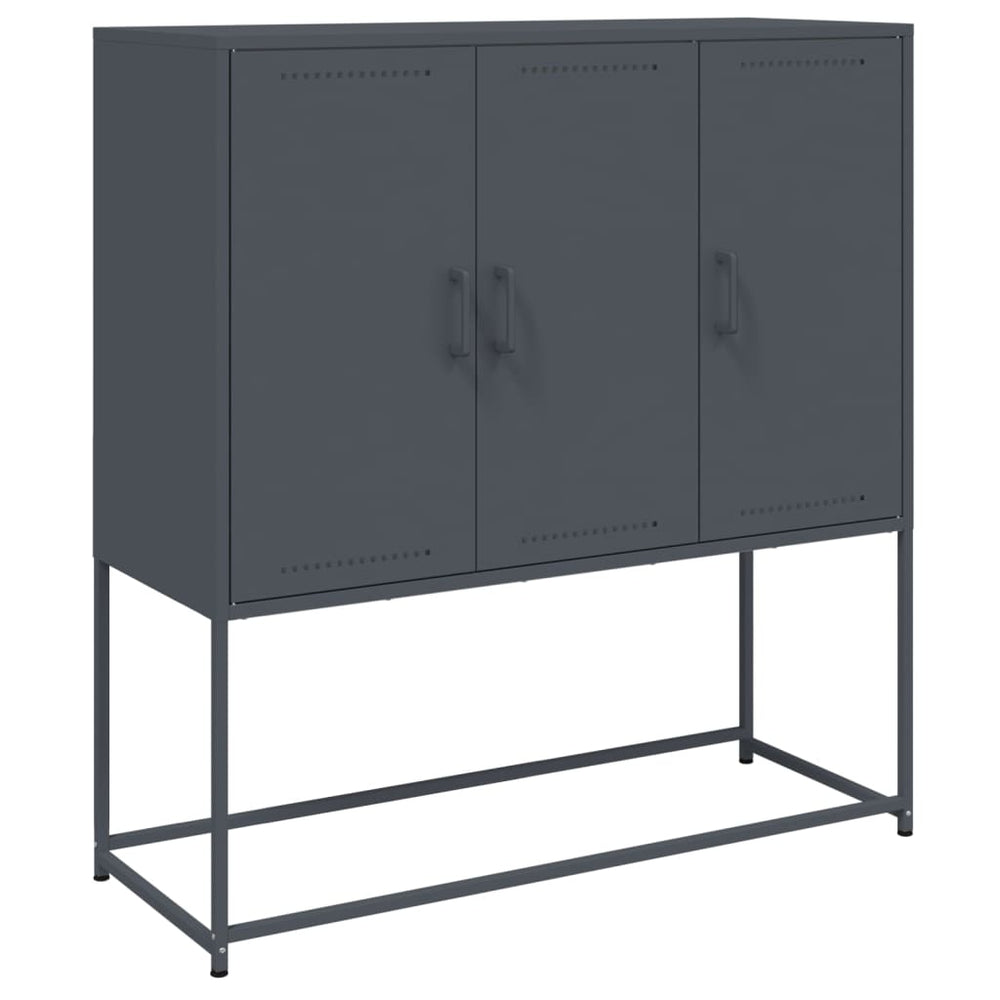 Highboard Anthrazit Stahl 100,5x39x107 cm