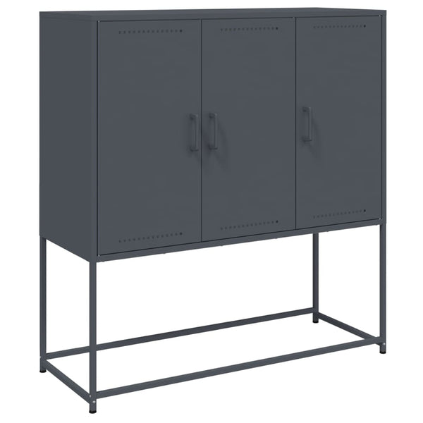 Highboard Anthrazit Stahl 100,5x39x107 cm