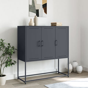 Highboard Anthrazit Stahl 100,5x39x107 cm