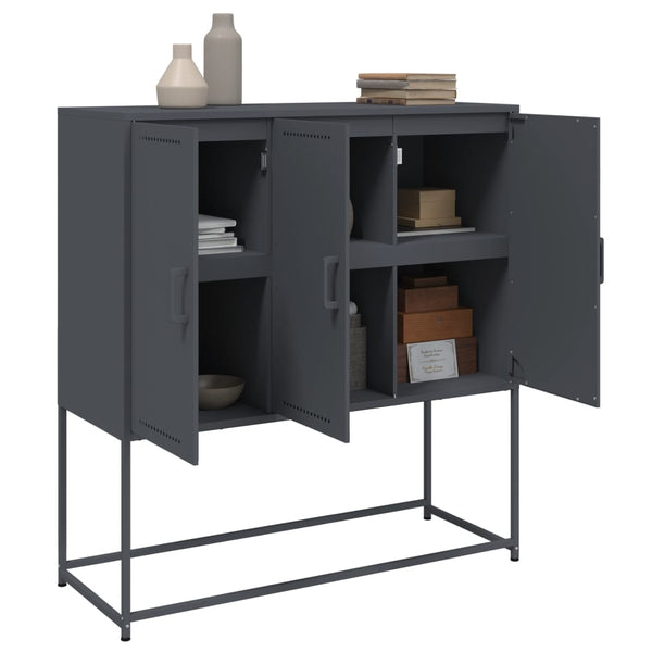 Highboard Anthrazit Stahl 100,5x39x107 cm