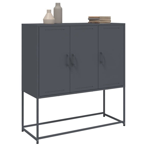 Highboard Anthrazit Stahl 100,5x39x107 cm