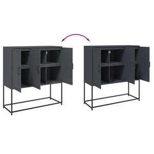 Highboard Anthrazit Stahl 100,5x39x107 cm