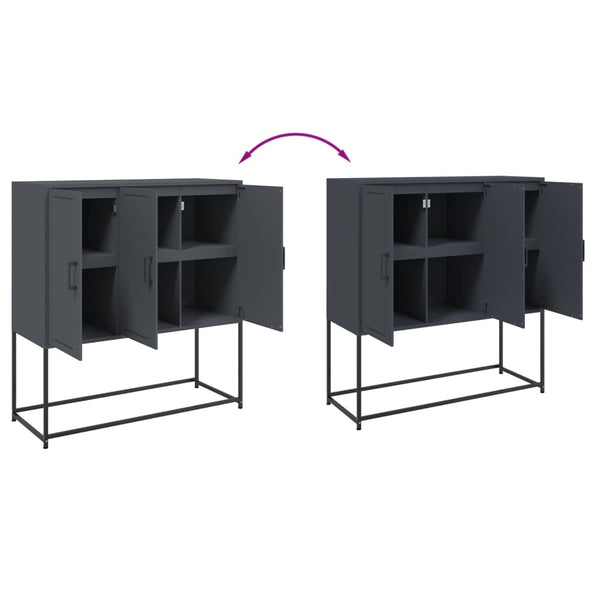 Highboard Anthrazit Stahl 100,5x39x107 cm