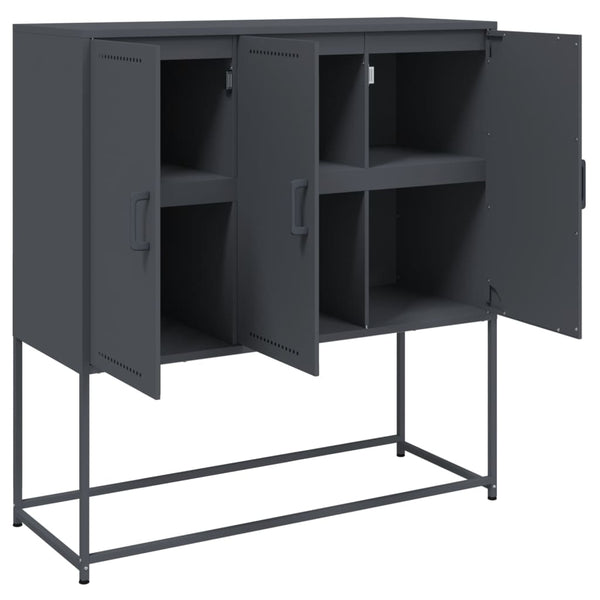 Highboard Anthrazit Stahl 100,5x39x107 cm