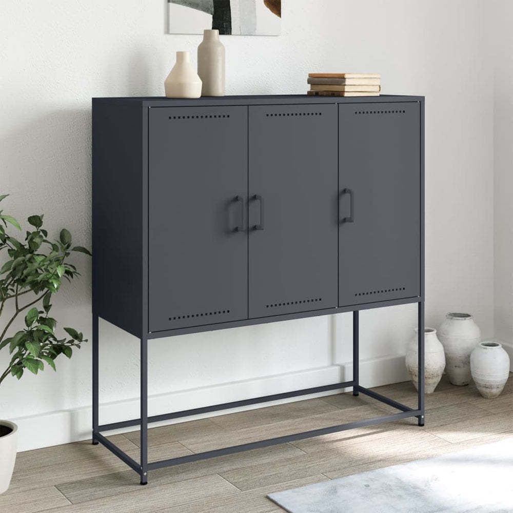 Highboard Anthrazit Stahl 100,5x39x107 cm