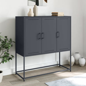 Highboard Anthrazit Stahl 100,5x39x107 cm