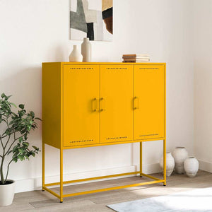 Senfgelbes Highboard 100,5 cm Stahl