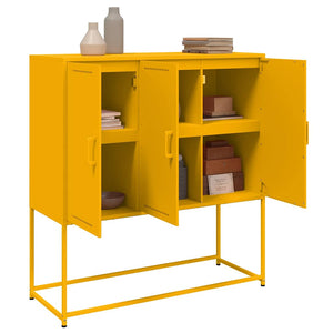Senfgelbes Highboard 100,5 cm Stahl