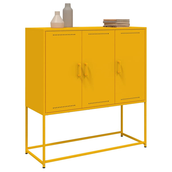 Senfgelbes Highboard 100,5 cm Stahl