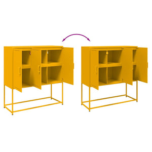 Senfgelbes Highboard 100,5 cm Stahl