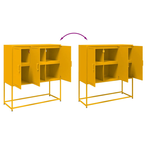 Senfgelbes Highboard 100,5 cm Stahl