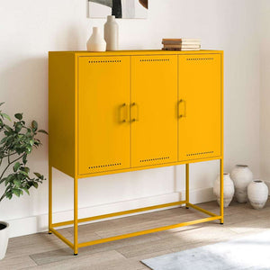Senfgelbes Highboard 100,5 cm Stahl