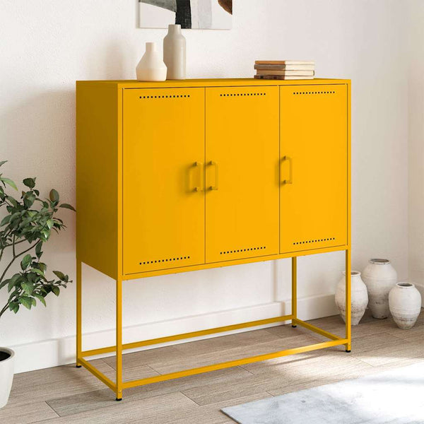 Senfgelbes Highboard 100,5 cm Stahl