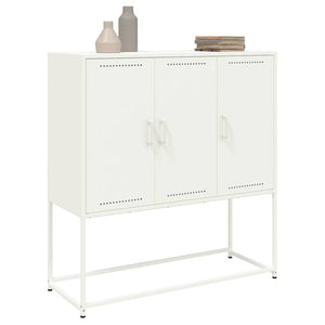 Weißes Highboard 100,5x39x107 cm aus Stahl