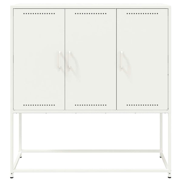 Weißes Highboard 100,5x39x107 cm aus Stahl