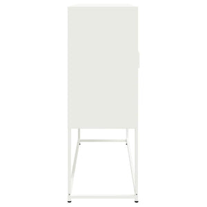 Weißes Highboard 100,5x39x107 cm aus Stahl
