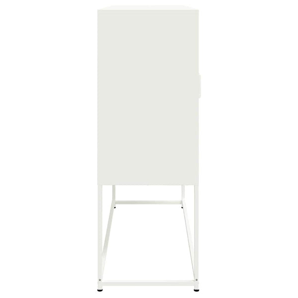 Weißes Highboard 100,5x39x107 cm aus Stahl