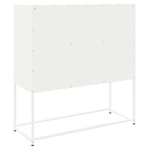 Weißes Highboard 100,5x39x107 cm aus Stahl