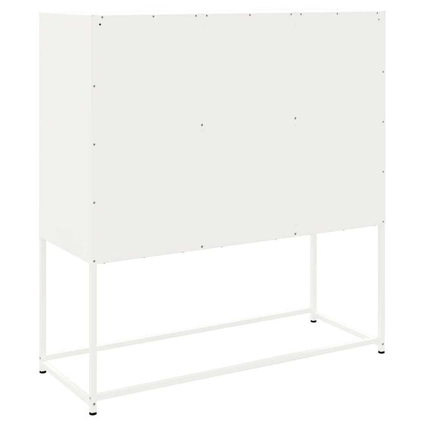 Weißes Highboard 100,5x39x107 cm aus Stahl