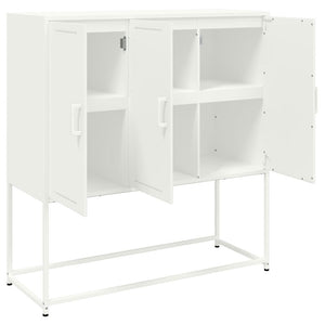 Weißes Highboard 100,5x39x107 cm aus Stahl