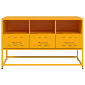 Senfgelber TV-Schrank aus Stahl, 100,5 cm