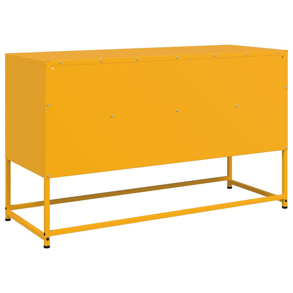 Senfgelber TV-Schrank aus Stahl, 100,5 cm