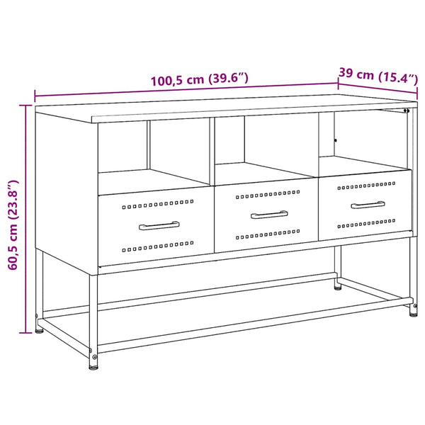 TV-Schrank Olivgrün Stahl 100,5 cm