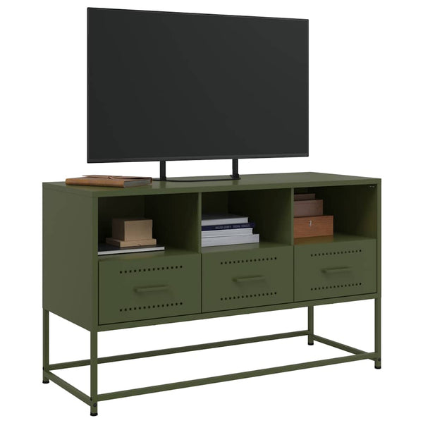TV-Schrank Olivgrün Stahl 100,5 cm