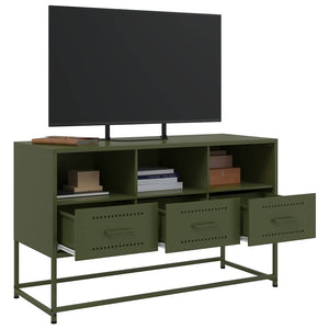 TV-Schrank Olivgrün Stahl 100,5 cm
