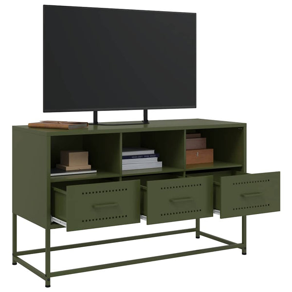 TV-Schrank Olivgrün Stahl 100,5 cm