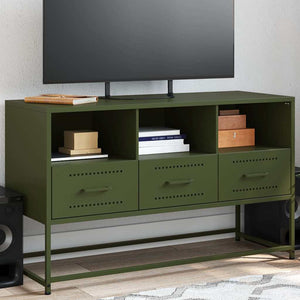 TV-Schrank Olivgrün Stahl 100,5 cm