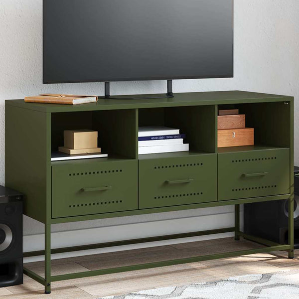 TV-Schrank Olivgrün Stahl 100,5 cm