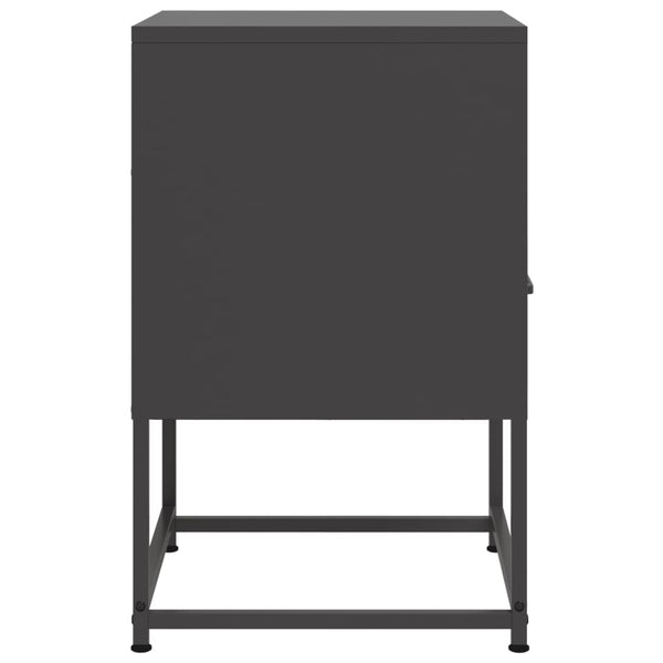 Nachttische 2er Set Schwarz Stahl