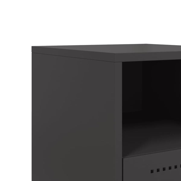 Nachttische 2er Set Schwarz Stahl