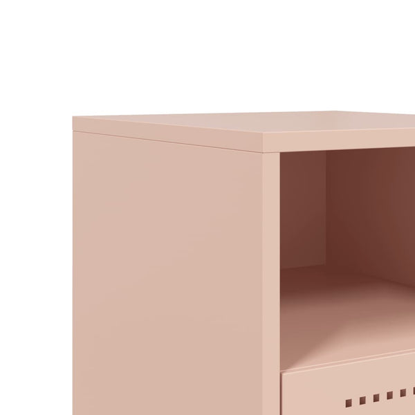 Nachttische 2er Set Rosa Stahl