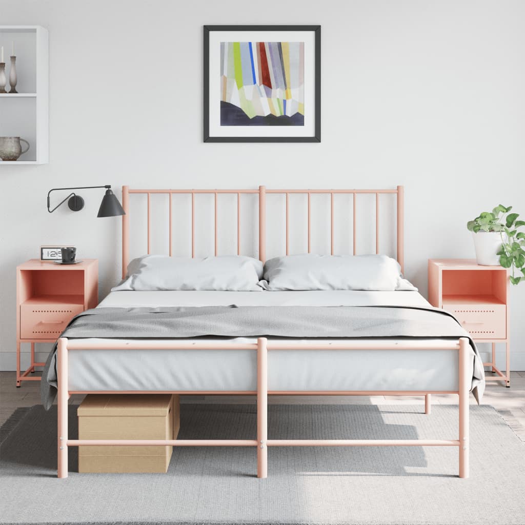 Nachttische 2er Set Rosa Stahl