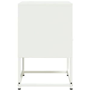 Weißer Nachttisch aus Stahl, 36 cm