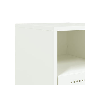 Weißer Nachttisch aus Stahl, 36 cm