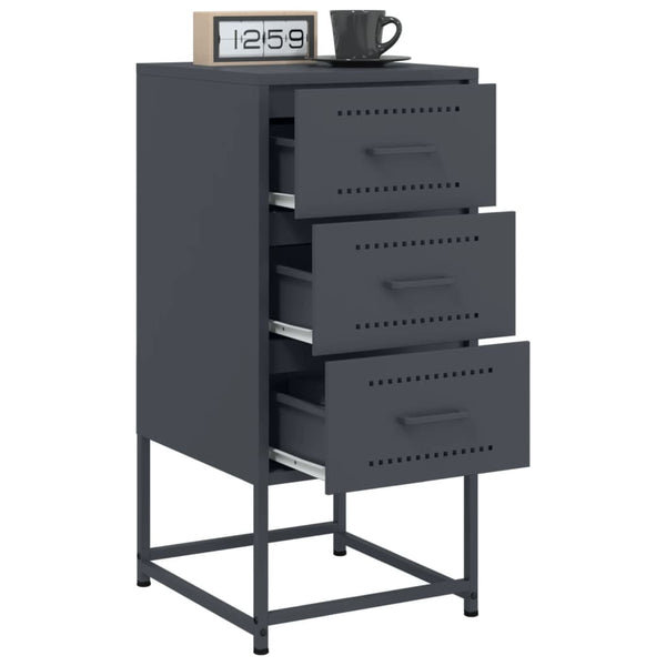 Nachttische 2er Set Anthrazit Stahl 36x39x78cm