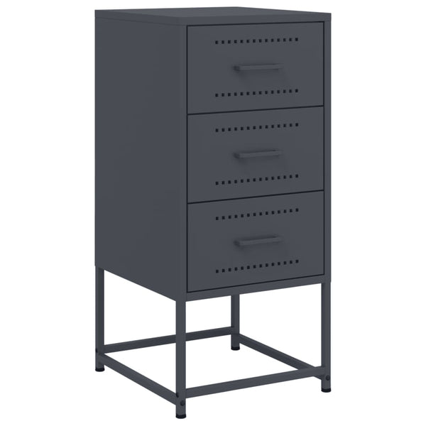 Nachttische 2er Set Anthrazit Stahl 36x39x78cm