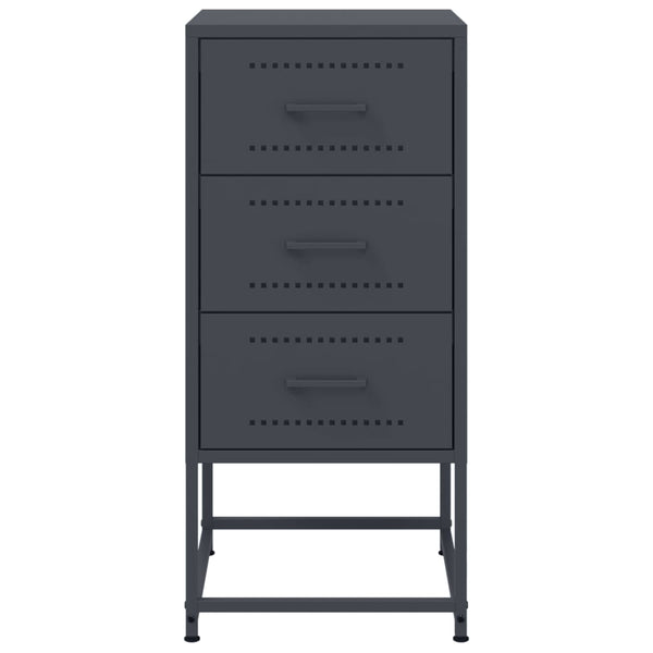 Nachttische 2er Set Anthrazit Stahl 36x39x78cm