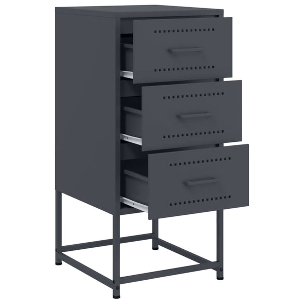 Nachttische 2er Set Anthrazit Stahl 36x39x78cm