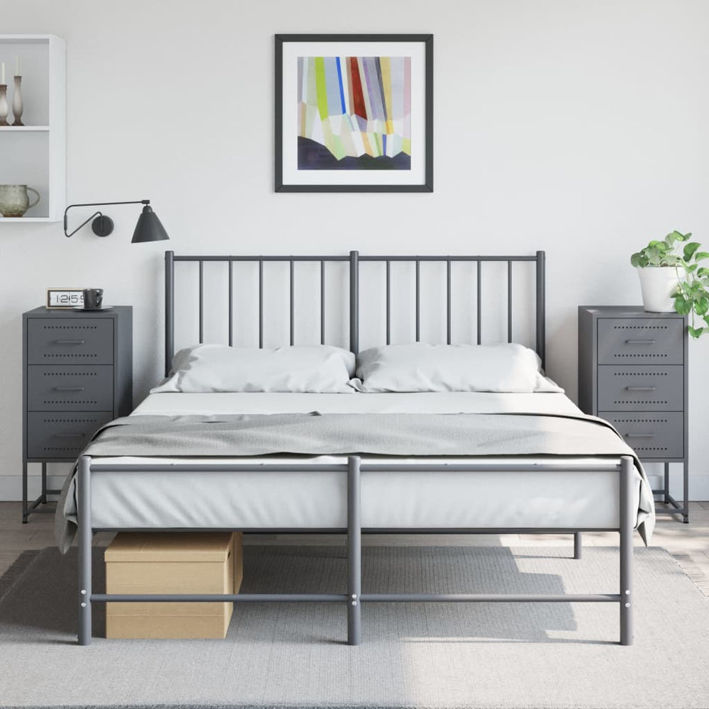 Nachttische 2er Set Anthrazit Stahl 36x39x78cm