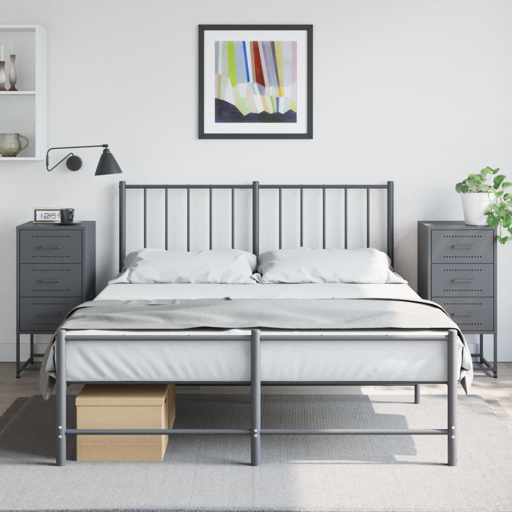 Nachttische 2er Set Anthrazit Stahl 36x39x78cm