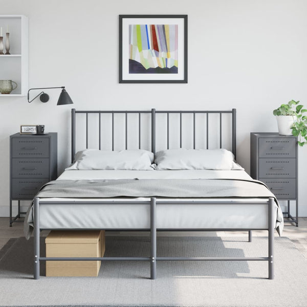 Nachttische 2er Set Anthrazit Stahl 36x39x78cm