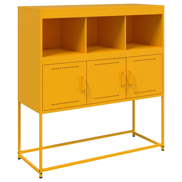Senfgelbes Stahl Sideboard, 100cm
