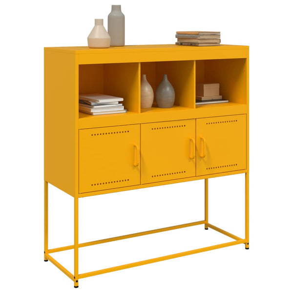 Senfgelbes Stahl Sideboard, 100cm