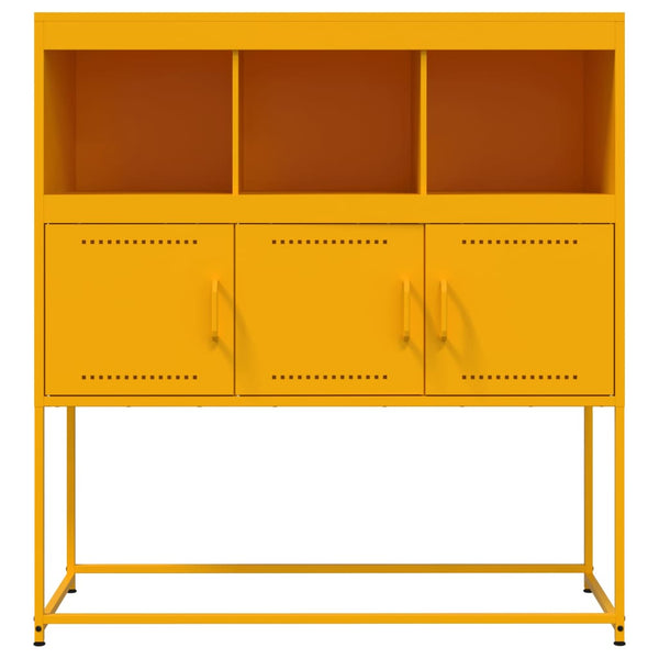 Senfgelbes Stahl Sideboard, 100cm